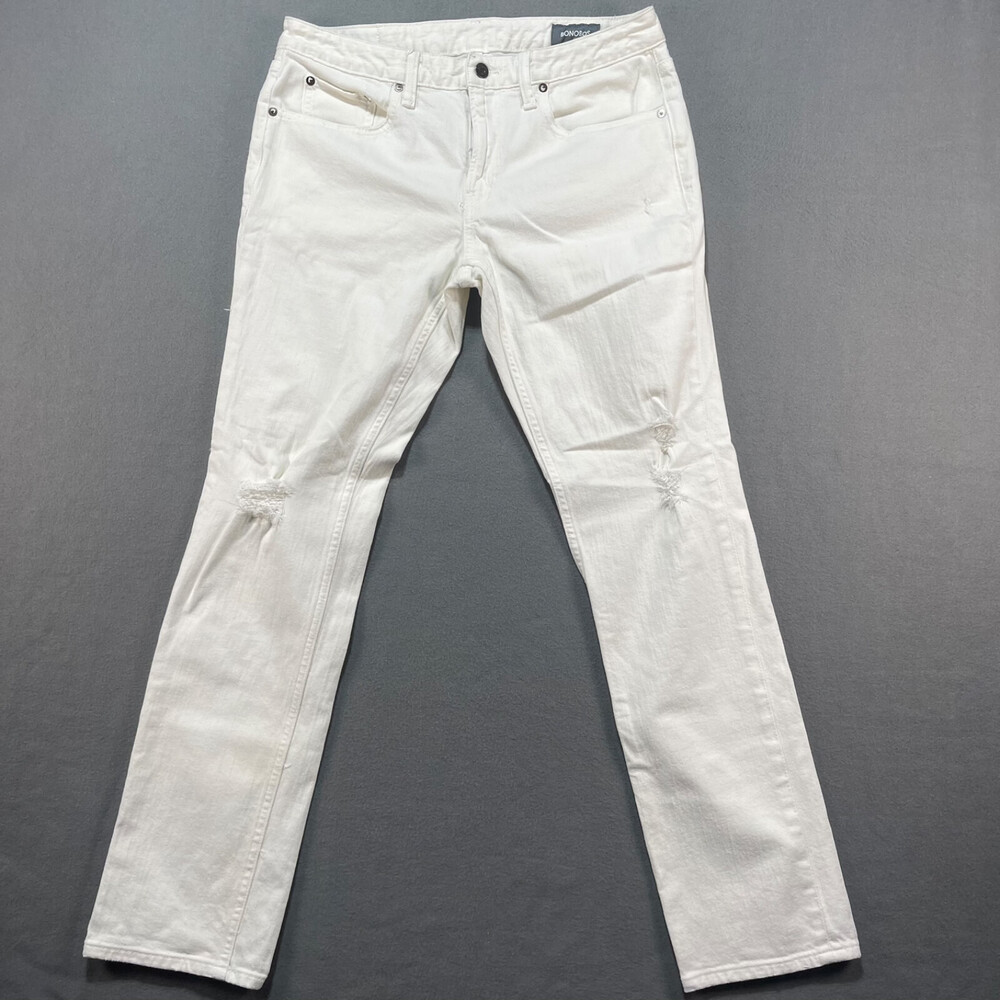 Bonobos Mens Jeans 38x32 Light Wash/White Slim Preppy Denim Taper Mexico
